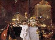 Jan Davidsz. de Heem Fruits et vaisselle:un dessert Norge oil painting reproduction